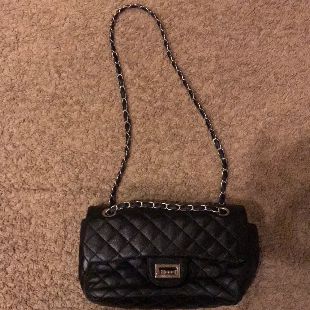 Black quilted purse